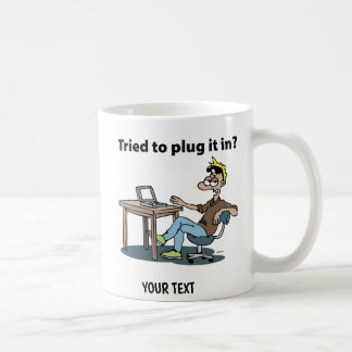 Taza De Café Hombre de dibujos animados de soporte técnico