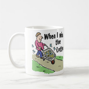 Taza De Café Hombre de diseño ganador de lotería con broche d