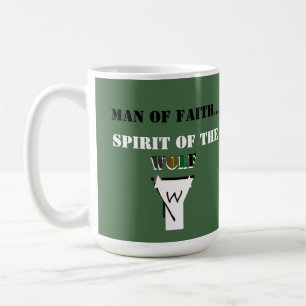 Taza De Café Hombre de Fe ... Espíritu del Lobo CAMISETA
