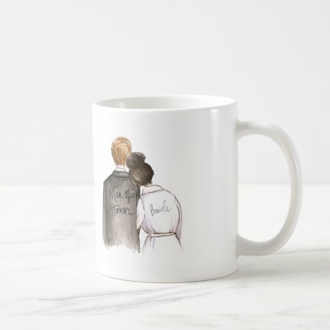 Taza De Café ¿Hombre de honor? Mug Dk Br Bun Bride Blonde Man (Derecha)