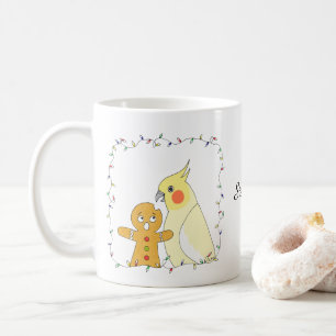 Taza De Café Hombre de jengibre divertido y lindo Lutino Cockat