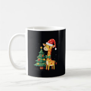 Taza De Café Hombre de Jengibre Jirafa Sombrero de Santa Navida