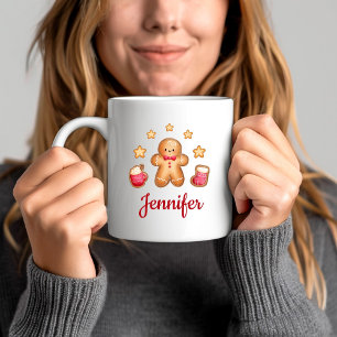 Taza De Café Hombre de jengibre lindo Navidad