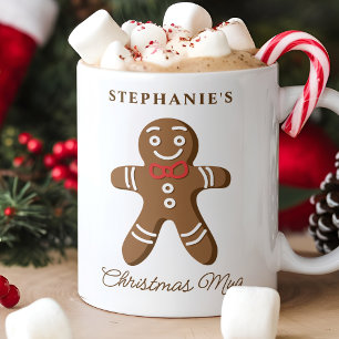 Taza De Café Hombre de Jengibre Nombre Personalizado Navidad