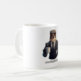 Taza De Café Hombre de negocios halcón cargando café de enfoque