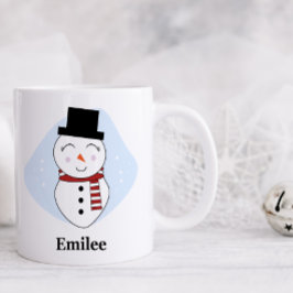 Taza De Café Hombre de nieve con peluca de Navidades con bufand