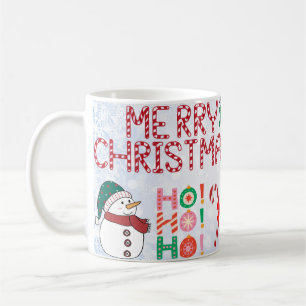 taza de café hombre de nieve ho ho, feliz navidad