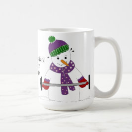 Taza De Café Hombre de nieve levantando pesas con dicho