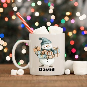 Taza De Café Hombre de nieve personalizado con regalos de Navid
