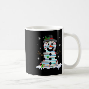 Taza De Café Hombre de nieve Pila de libros Bibliotecario Amant
