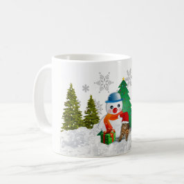Taza De Café Hombre de nieve y tazón de café de Navidad