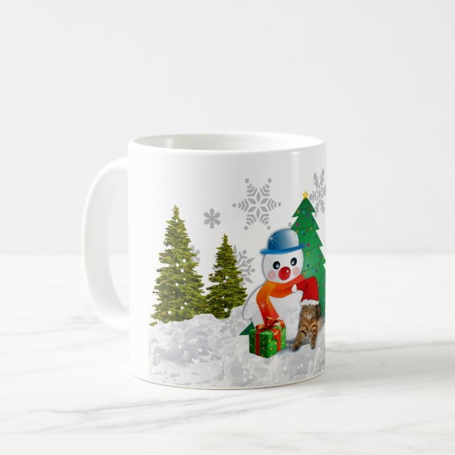 Taza De Café Hombre de nieve y tazón de café de Navidad (Anverso izquierdo)