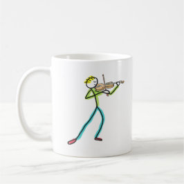 Taza De Café Hombre de palitos tocando el violín