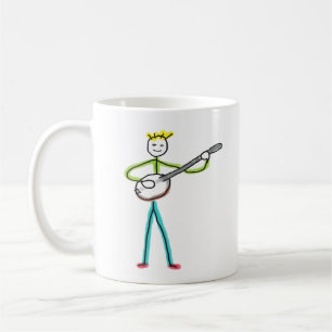 Taza De Café Hombre de palo con banjo