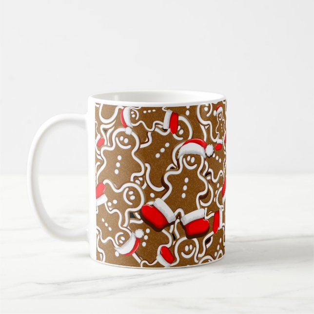 Taza De Café Hombre de pan de jengibre Navidades Santa Claus (Izquierda)
