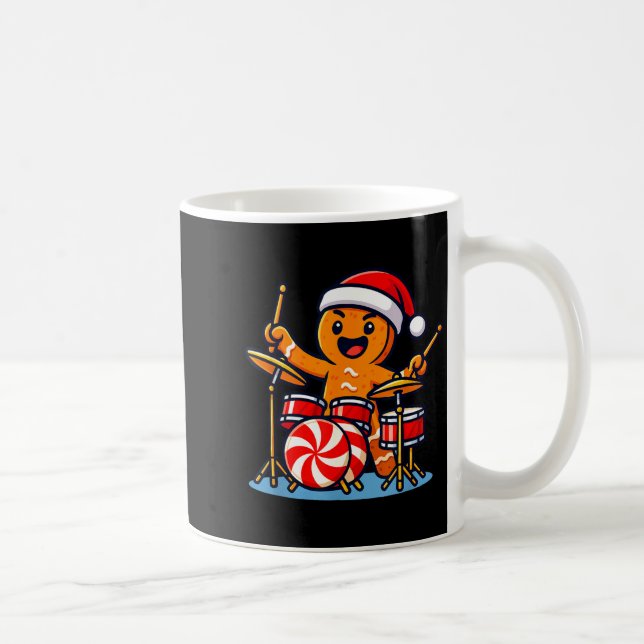 Taza De Café Hombre de Pan de Jengibre Tocando Tambores  (Derecha)