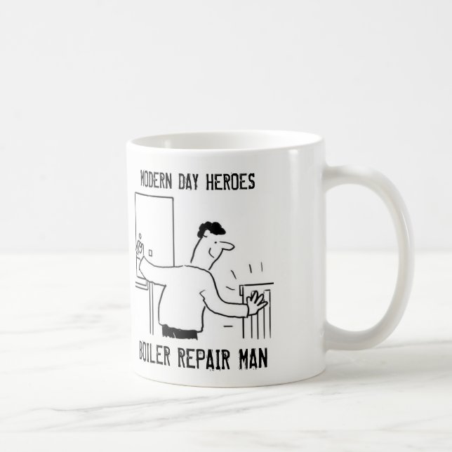 Taza De Café Hombre de reparación de Bolier. Regalo del ingenie (Derecha)