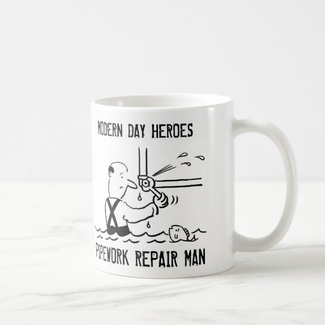Taza De Café Hombre de reparación de tuberías de fontanería (Derecha)