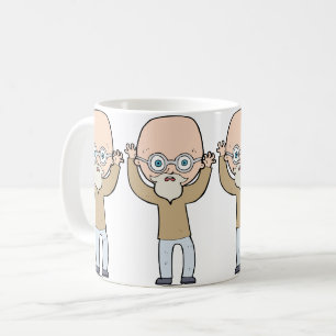 Taza De Café Hombre Divertido Calvo y Anciano con Barba Extraña