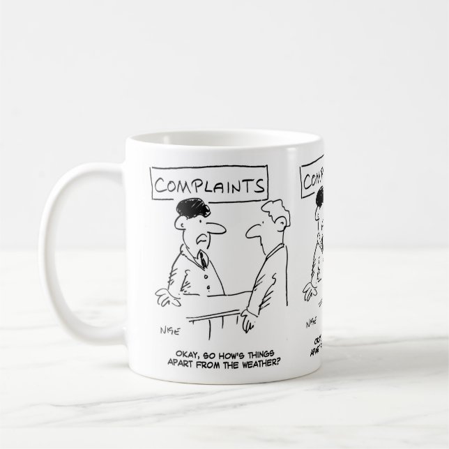 Taza De Café Hombre en el mostrador de quejas (Izquierda)