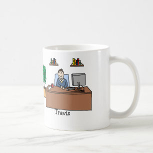 Taza De Café Hombre en la oficina - personalizar