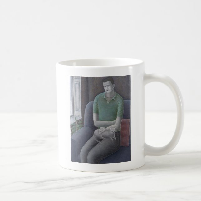 Taza De Café Hombre joven con el gato 2008 (Derecha)