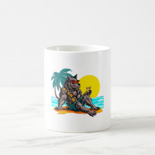 Taza De Café hombre lobo de vacaciones