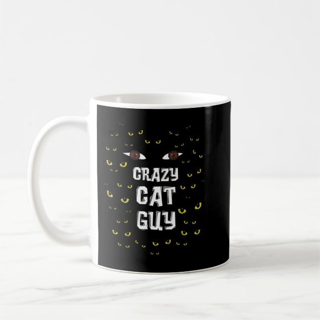 Taza De Café Hombre Loco de Gato _ Papi del gato Camiseta (Izquierda)