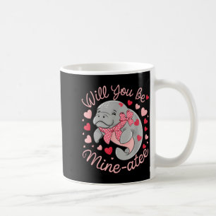 Taza De Café Hombre Manatí Lindo Animal Corazones De San Valent