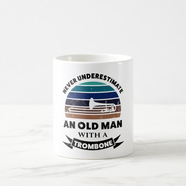 Taza De Café Hombre mayor con papá gracioso trombone (Centro)