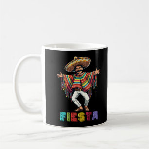 Taza De Café Hombre mexicano en Poncho bailando Fiesta Cinco de