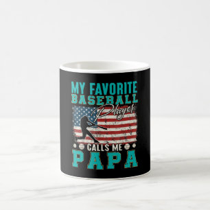 Taza De Café Hombre Mi jugador de béisbol favorito me llama pap