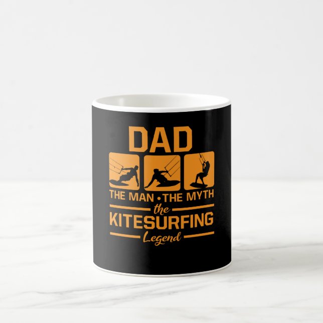 Taza De Café Hombre Muerto Mito Kitesurfing Legend Kiteboarding (Centro)