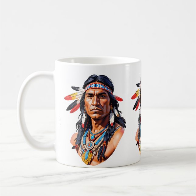 Taza De Café Hombre nativo americano indio (Izquierda)