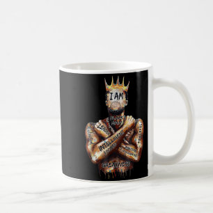 Taza De Café Hombre Negro Rey Poderoso Papá Afro Melanina Negro