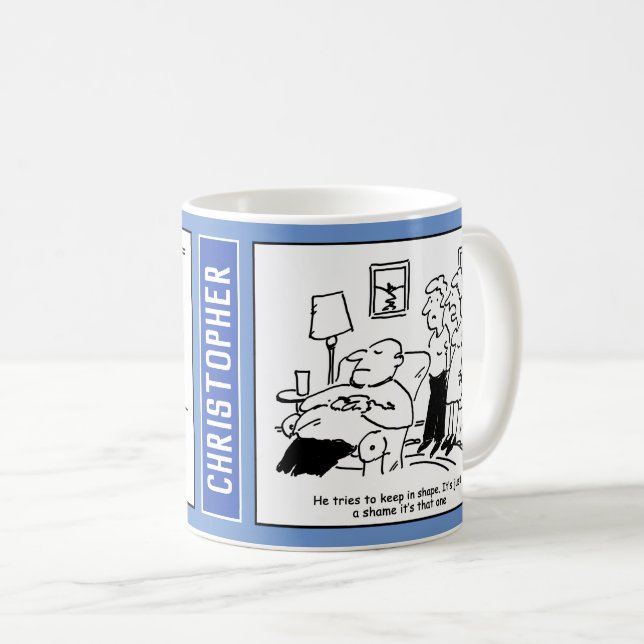 Taza De Café Hombre obeso incapacitado con sobrepeso trata de m (Anverso derecho)