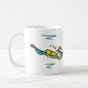 Taza De Café Hombre Palito Buceando