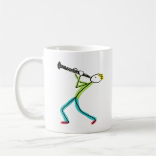 Taza De Café Hombre palo tocando el oboe