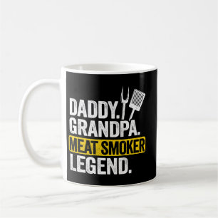 Taza De Café Hombre Papi Abuelo Carne Fumador Leyenda Padre Gri
