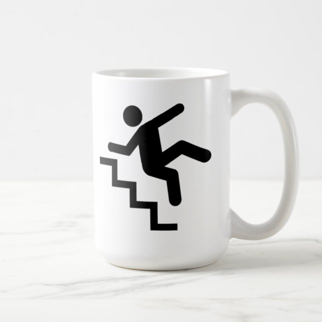 Taza De Café Hombre que cae abajo las escaleras (Derecha)
