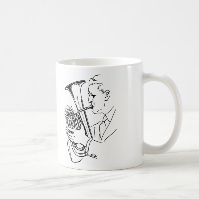 Taza De Café Hombre que toca el instrumento musical del (Derecha)