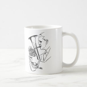 Taza De Café Hombre tocando el instrumento musical eufonio