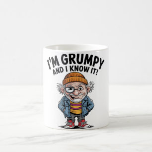 Taza De Café Hombre viejo gracioso/gruñón