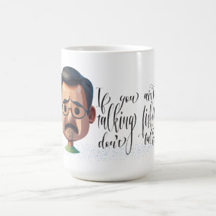 Taza De Café Hombre viejo gruñón hablando de pesca
