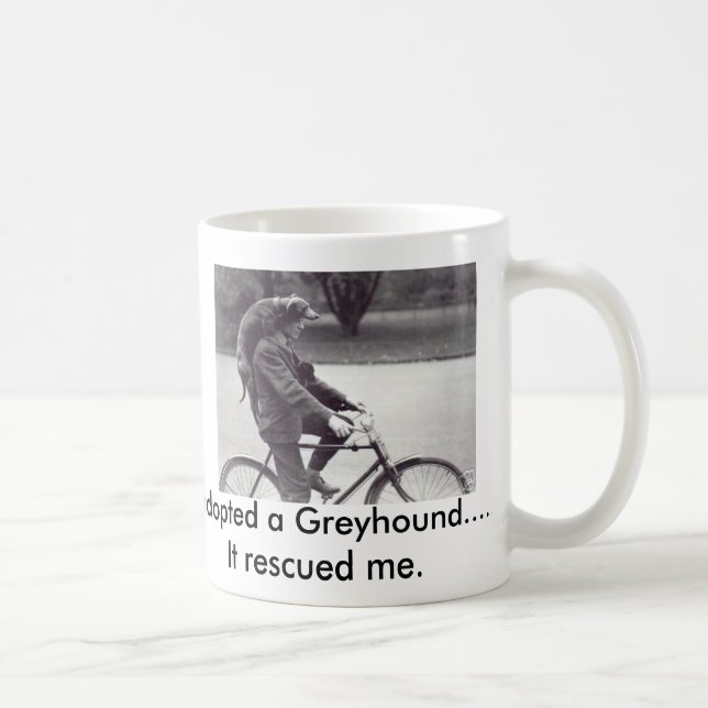 Taza De Café Hombre y galgo en la bicicleta en Inglaterra, (Derecha)