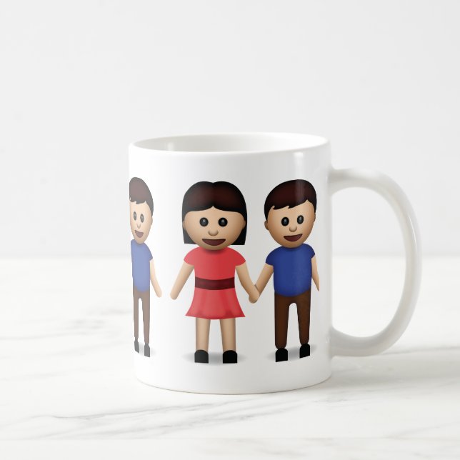 Taza De Café Hombre y mujer que sostienen emoji de las manos (Derecha)