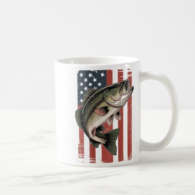 Taza De Café Hombres Bandera Americana Pesca Patriótica Largemo (Derecha)