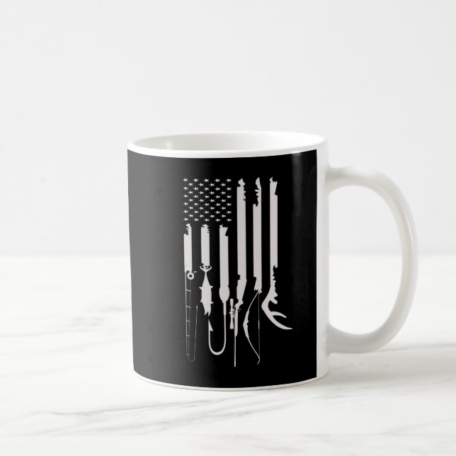 Taza De Café Hombres cazando pescadores Bandera de Estados Unid (Derecha)