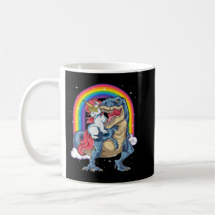 Taza De Café Hombres Chicas de niños de unicornio en bicicleta