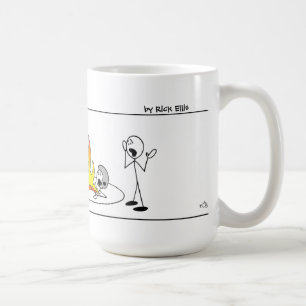 Taza De Café Hombres con palos divertidos luchando